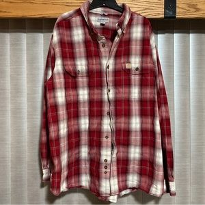 Men’s 2XL Carhartt long sleeve button down 100% Cotton plaid shirt